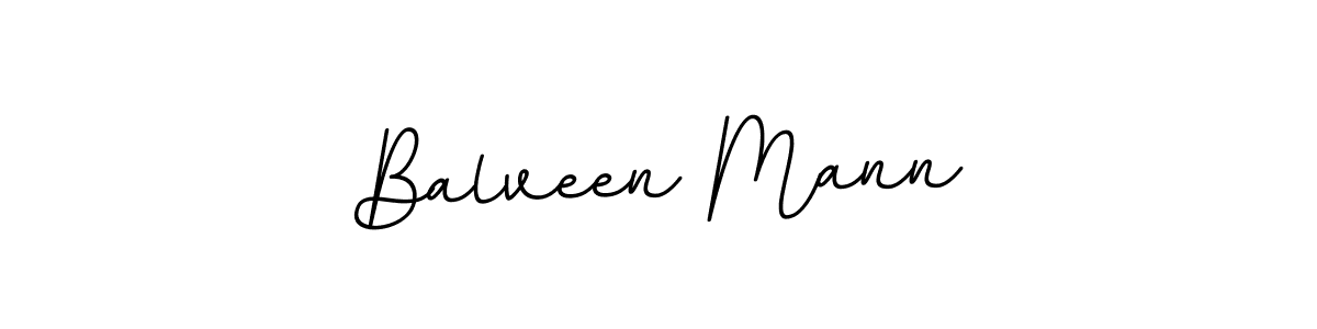 How to make Balveen Mann name signature. Use BallpointsItalic-DORy9 style for creating short signs online. This is the latest handwritten sign. Balveen Mann signature style 11 images and pictures png