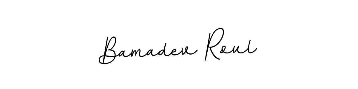 Create a beautiful signature design for name Bamadev Roul. With this signature (BallpointsItalic-DORy9) fonts, you can make a handwritten signature for free. Bamadev Roul signature style 11 images and pictures png