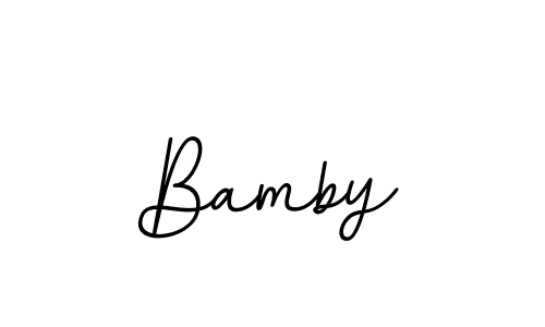 Use a signature maker to create a handwritten signature online. With this signature software, you can design (BallpointsItalic-DORy9) your own signature for name Bamby. Bamby signature style 11 images and pictures png