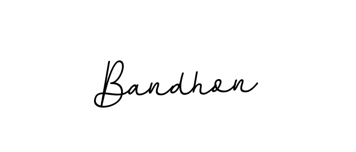 The best way (BallpointsItalic-DORy9) to make a short signature is to pick only two or three words in your name. The name Bandhon include a total of six letters. For converting this name. Bandhon signature style 11 images and pictures png