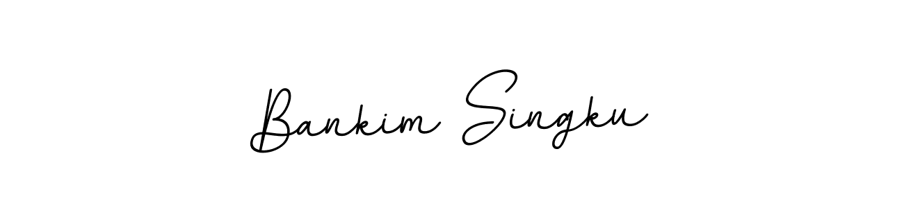 How to make Bankim Singku name signature. Use BallpointsItalic-DORy9 style for creating short signs online. This is the latest handwritten sign. Bankim Singku signature style 11 images and pictures png