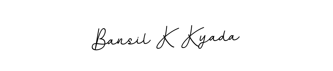 This is the best signature style for the Bansil K Kyada name. Also you like these signature font (BallpointsItalic-DORy9). Mix name signature. Bansil K Kyada signature style 11 images and pictures png
