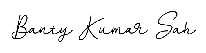 Create your official email sign-off with Banty Kumar Sah name in BallpointsItalic-DORy9 style. Crisp, clean, and perfectly legible across all screens. Banty Kumar Sah signature style 11 images and pictures png