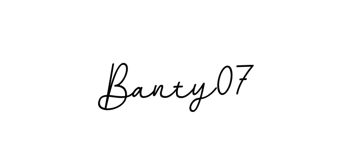 The best way (BallpointsItalic-DORy9) to make a short signature is to pick only two or three words in your name. The name Banty07 include a total of six letters. For converting this name. Banty07 signature style 11 images and pictures png