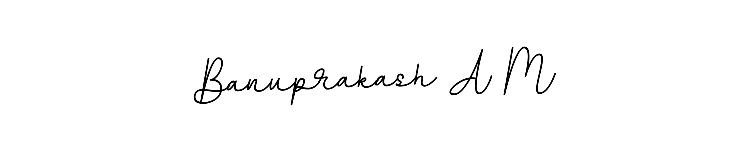 Design your own signature with our free online signature maker. With this signature software, you can create a handwritten (BallpointsItalic-DORy9) signature for name Banuprakash A M. Banuprakash A M signature style 11 images and pictures png