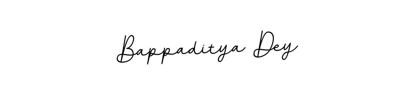 How to make Bappaditya Dey name signature. Use BallpointsItalic-DORy9 style for creating short signs online. This is the latest handwritten sign. Bappaditya Dey signature style 11 images and pictures png