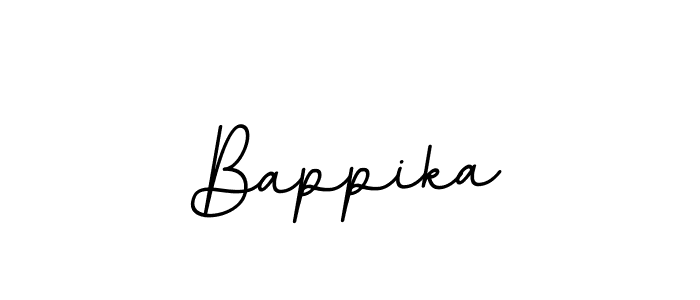 Use a signature maker to create a handwritten signature online. With this signature software, you can design (BallpointsItalic-DORy9) your own signature for name Bappika. Bappika signature style 11 images and pictures png