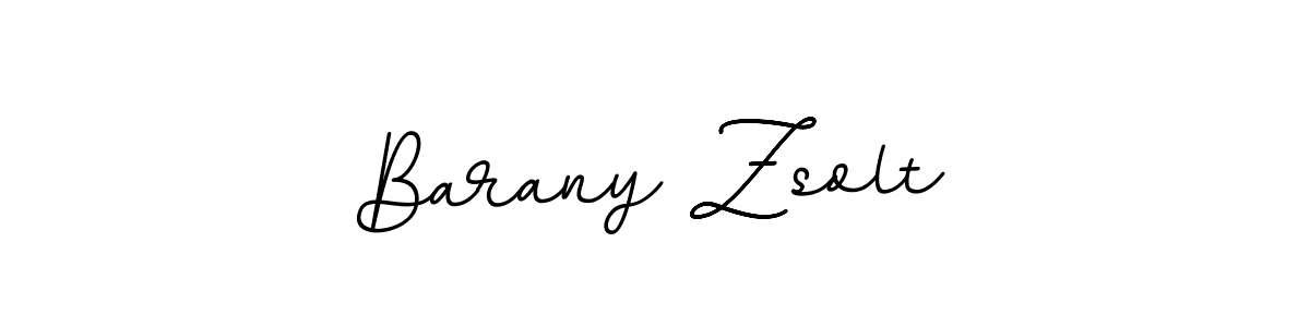 How to make Barany Zsolt name signature. Use BallpointsItalic-DORy9 style for creating short signs online. This is the latest handwritten sign. Barany Zsolt signature style 11 images and pictures png