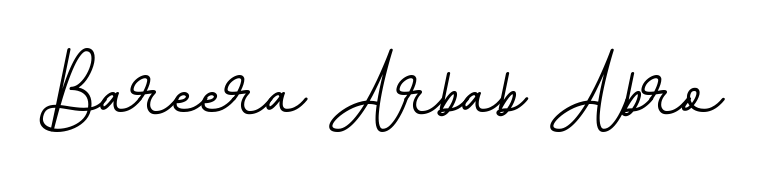 Discover how Bareera Arbab Abro looks in an executive cursive font (BallpointsItalic-DORy9). Perfect for legal documents, invoices, and certificates. Bareera Arbab Abro signature style 11 images and pictures png