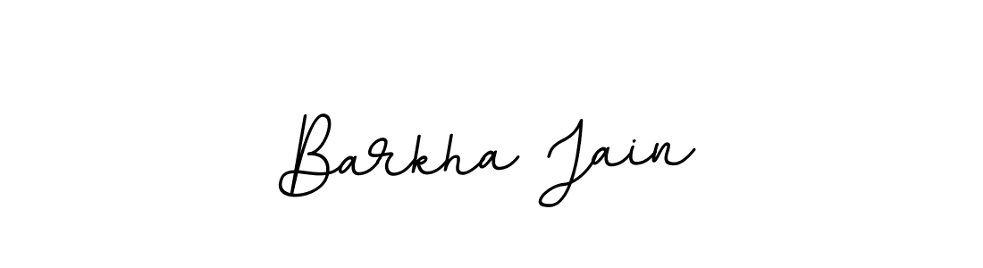 How to make Barkha Jain name signature. Use BallpointsItalic-DORy9 style for creating short signs online. This is the latest handwritten sign. Barkha Jain signature style 11 images and pictures png