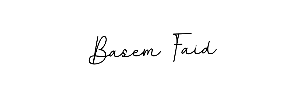 How to make Basem Faid name signature. Use BallpointsItalic-DORy9 style for creating short signs online. This is the latest handwritten sign. Basem Faid signature style 11 images and pictures png