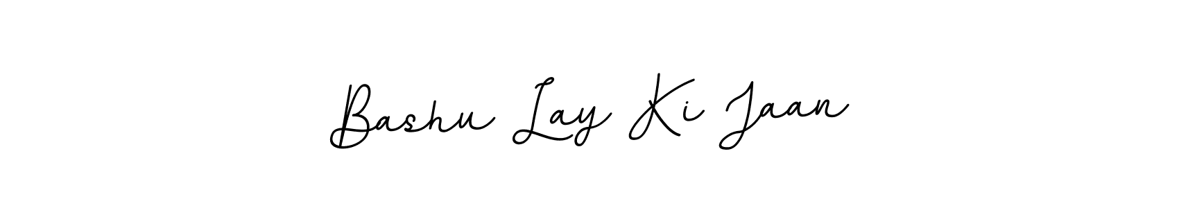 The best way (BallpointsItalic-DORy9) to make a short signature is to pick only two or three words in your name. The name Bashu Lay Ki Jaan include a total of six letters. For converting this name. Bashu Lay Ki Jaan signature style 11 images and pictures png