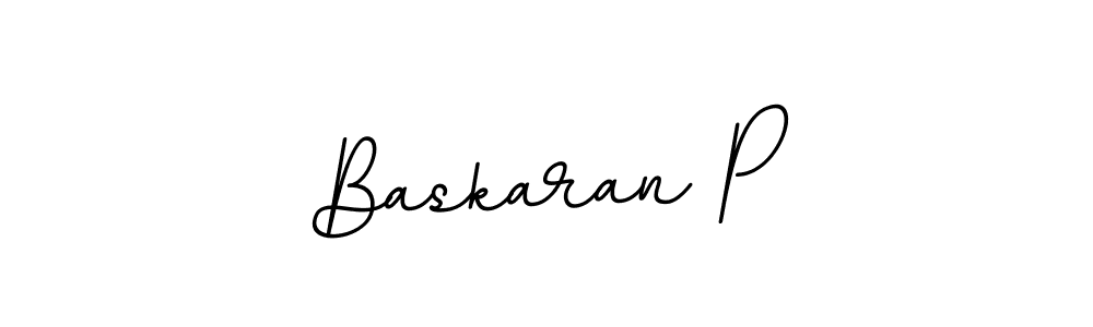 How to make Baskaran P name signature. Use BallpointsItalic-DORy9 style for creating short signs online. This is the latest handwritten sign. Baskaran P signature style 11 images and pictures png