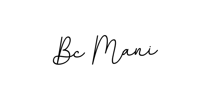 Design your own signature with our free online signature maker. With this signature software, you can create a handwritten (BallpointsItalic-DORy9) signature for name Bc Mani. Bc Mani signature style 11 images and pictures png