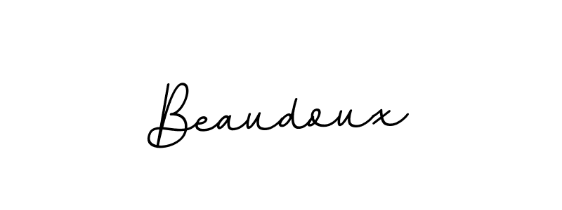 Make a beautiful signature design for name Beaudoux. With this signature (BallpointsItalic-DORy9) style, you can create a handwritten signature for free. Beaudoux signature style 11 images and pictures png