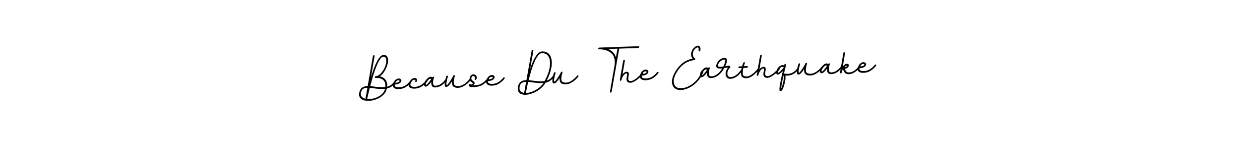 if you are searching for the best signature style for your name Because Du The Earthquake. so please give up your signature search. here we have designed multiple signature styles  using BallpointsItalic-DORy9. Because Du The Earthquake signature style 11 images and pictures png