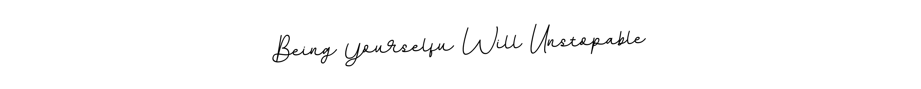 How to make Being Yourselfu Will Unstopable name signature. Use BallpointsItalic-DORy9 style for creating short signs online. This is the latest handwritten sign. Being Yourselfu Will Unstopable signature style 11 images and pictures png