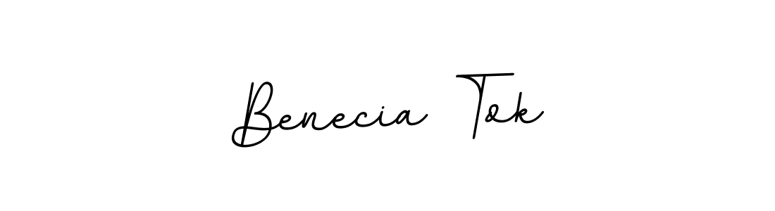 This is the best signature style for the Benecia Tok name. Also you like these signature font (BallpointsItalic-DORy9). Mix name signature. Benecia Tok signature style 11 images and pictures png