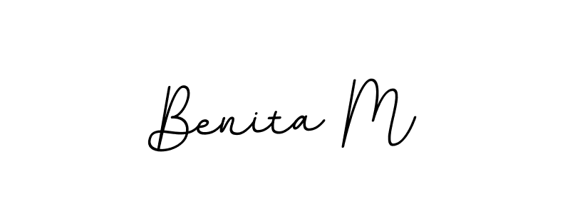 Create a beautiful signature design for name Benita M. With this signature (BallpointsItalic-DORy9) fonts, you can make a handwritten signature for free. Benita M signature style 11 images and pictures png