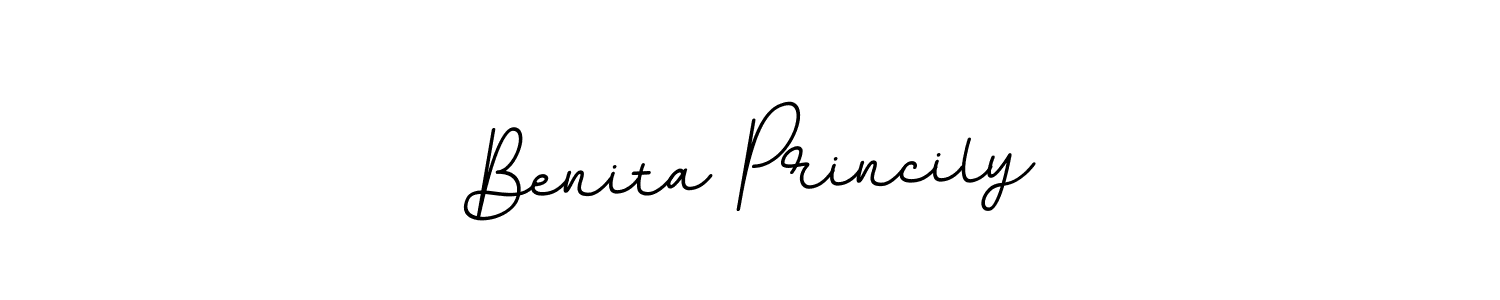 Create a beautiful signature design for name Benita Princily. With this signature (BallpointsItalic-DORy9) fonts, you can make a handwritten signature for free. Benita Princily signature style 11 images and pictures png