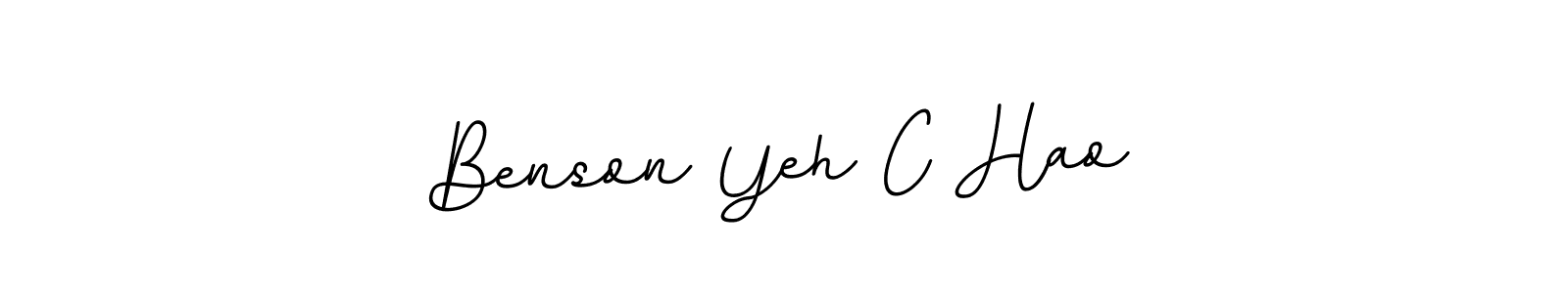 The best way (BallpointsItalic-DORy9) to make a short signature is to pick only two or three words in your name. The name Benson Yeh C Hao include a total of six letters. For converting this name. Benson Yeh C Hao signature style 11 images and pictures png