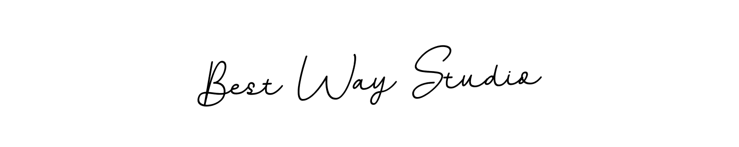 Use a signature maker to create a handwritten signature online. With this signature software, you can design (BallpointsItalic-DORy9) your own signature for name Best Way Studio. Best Way Studio signature style 11 images and pictures png