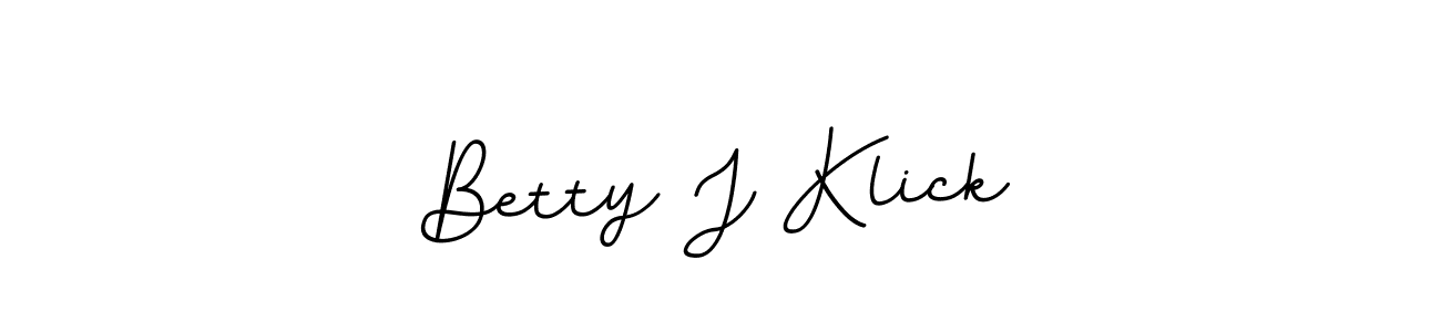 Create a beautiful signature design for name Betty J Klick. With this signature (BallpointsItalic-DORy9) fonts, you can make a handwritten signature for free. Betty J Klick signature style 11 images and pictures png