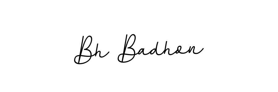 Design your own signature with our free online signature maker. With this signature software, you can create a handwritten (BallpointsItalic-DORy9) signature for name Bh Badhon. Bh Badhon signature style 11 images and pictures png