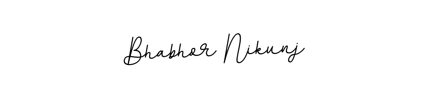 Design your own signature with our free online signature maker. With this signature software, you can create a handwritten (BallpointsItalic-DORy9) signature for name Bhabhor Nikunj. Bhabhor Nikunj signature style 11 images and pictures png