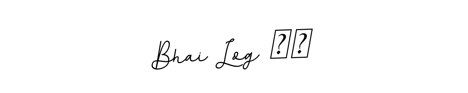 How to make Bhai Log ❣️ name signature. Use BallpointsItalic-DORy9 style for creating short signs online. This is the latest handwritten sign. Bhai Log ❣️ signature style 11 images and pictures png