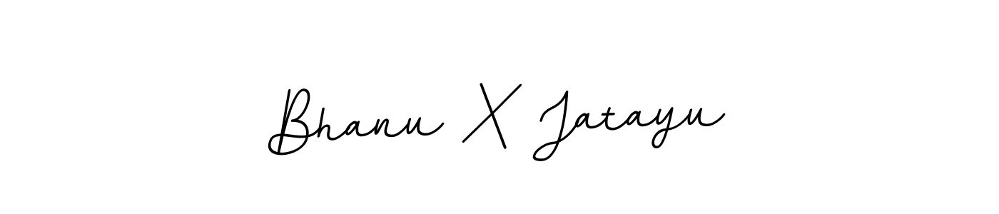 How to make Bhanu X Jatayu name signature. Use BallpointsItalic-DORy9 style for creating short signs online. This is the latest handwritten sign. Bhanu X Jatayu signature style 11 images and pictures png