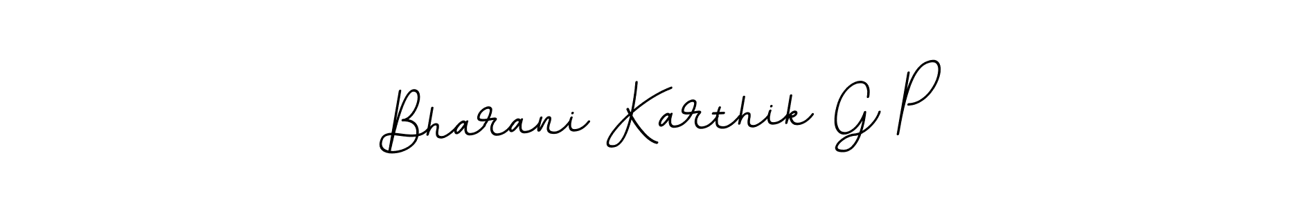This is the best signature style for the Bharani Karthik G P name. Also you like these signature font (BallpointsItalic-DORy9). Mix name signature. Bharani Karthik G P signature style 11 images and pictures png