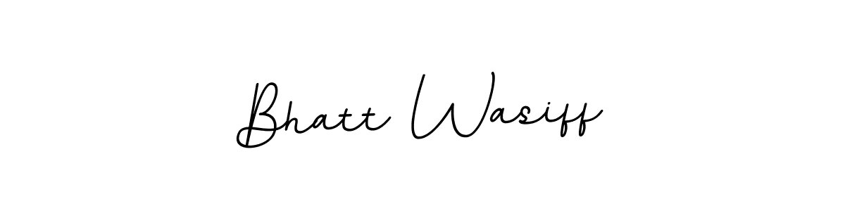 The best way (BallpointsItalic-DORy9) to make a short signature is to pick only two or three words in your name. The name Bhatt Wasiff include a total of six letters. For converting this name. Bhatt Wasiff signature style 11 images and pictures png