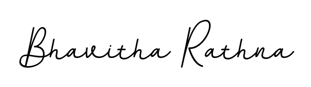 Looking for an artistic signature for Bhavitha Rathna? The BallpointsItalic-DORy9 calligraphy style gives a sophisticated flow suitable for business cards and emails. Bhavitha Rathna signature style 11 images and pictures png