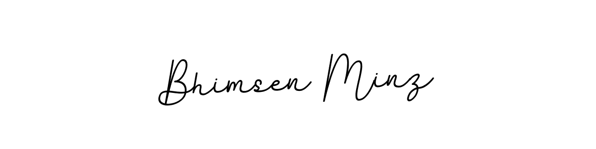 The best way (BallpointsItalic-DORy9) to make a short signature is to pick only two or three words in your name. The name Bhimsen Minz include a total of six letters. For converting this name. Bhimsen Minz signature style 11 images and pictures png