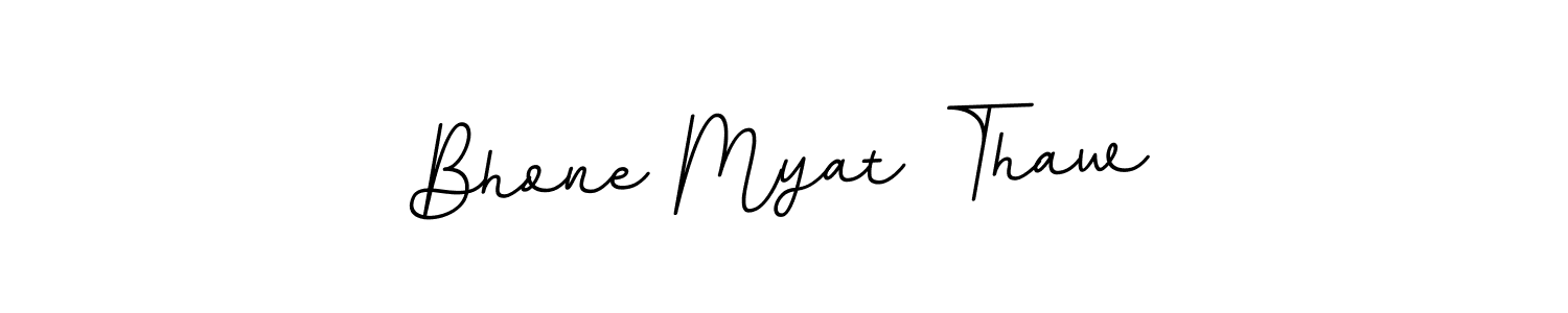 The best way (BallpointsItalic-DORy9) to make a short signature is to pick only two or three words in your name. The name Bhone Myat Thaw include a total of six letters. For converting this name. Bhone Myat Thaw signature style 11 images and pictures png