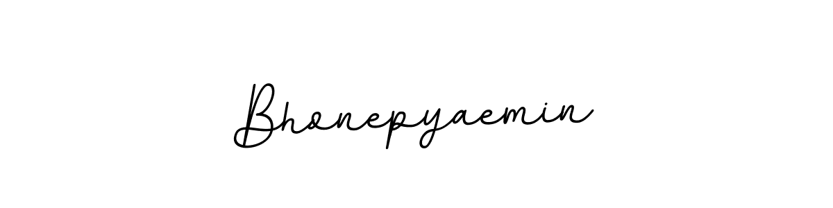 You should practise on your own different ways (BallpointsItalic-DORy9) to write your name (Bhonepyaemin) in signature. don't let someone else do it for you. Bhonepyaemin signature style 11 images and pictures png