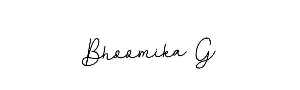 It looks lik you need a new signature style for name Bhoomika G. Design unique handwritten (BallpointsItalic-DORy9) signature with our free signature maker in just a few clicks. Bhoomika G signature style 11 images and pictures png