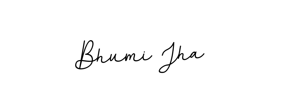 The best way (BallpointsItalic-DORy9) to make a short signature is to pick only two or three words in your name. The name Bhumi Jha include a total of six letters. For converting this name. Bhumi Jha signature style 11 images and pictures png