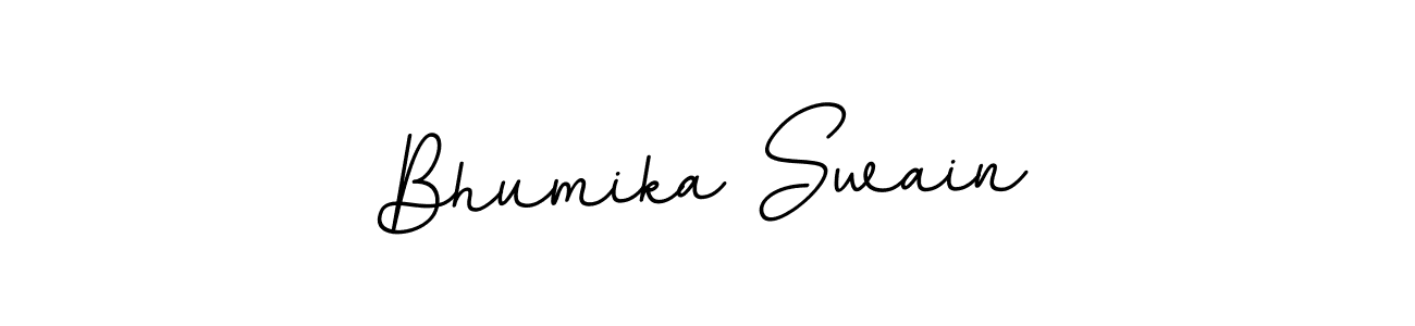 The best way (BallpointsItalic-DORy9) to make a short signature is to pick only two or three words in your name. The name Bhumika Swain include a total of six letters. For converting this name. Bhumika Swain signature style 11 images and pictures png