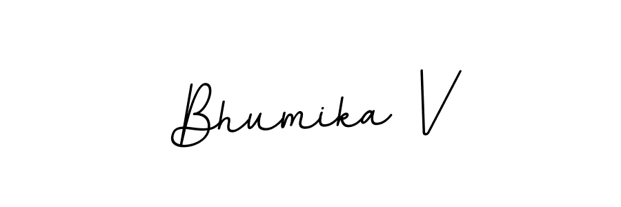 Make a beautiful signature design for name Bhumika V. With this signature (BallpointsItalic-DORy9) style, you can create a handwritten signature for free. Bhumika V signature style 11 images and pictures png