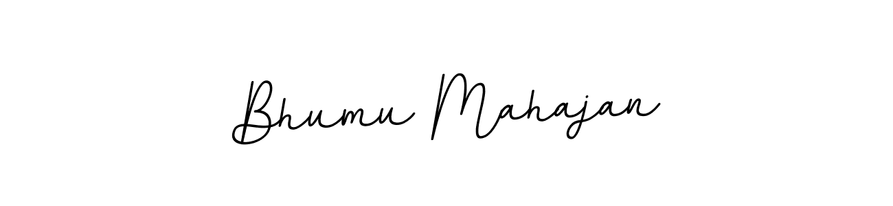 The best way (BallpointsItalic-DORy9) to make a short signature is to pick only two or three words in your name. The name Bhumu Mahajan include a total of six letters. For converting this name. Bhumu Mahajan signature style 11 images and pictures png
