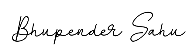 Give your name Bhupender Sahu an exquisite flair with the BallpointsItalic-DORy9 script font. Ideal for contracts, resumes, and formal letterheads. Bhupender Sahu signature style 11 images and pictures png