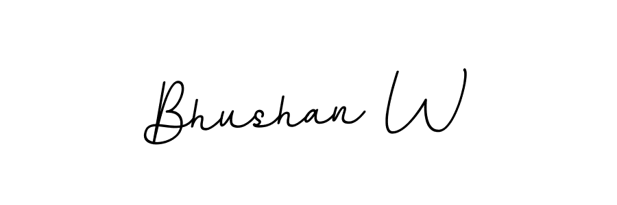 This is the best signature style for the Bhushan W name. Also you like these signature font (BallpointsItalic-DORy9). Mix name signature. Bhushan W signature style 11 images and pictures png