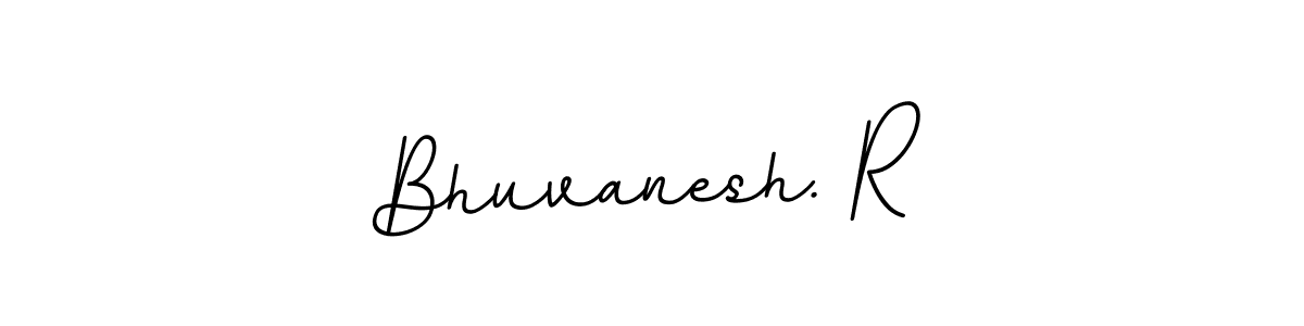 The best way (BallpointsItalic-DORy9) to make a short signature is to pick only two or three words in your name. The name Bhuvanesh. R include a total of six letters. For converting this name. Bhuvanesh. R signature style 11 images and pictures png