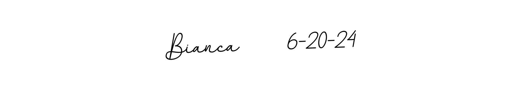 The best way (BallpointsItalic-DORy9) to make a short signature is to pick only two or three words in your name. The name Bianca     6-20-24 include a total of six letters. For converting this name. Bianca     6-20-24 signature style 11 images and pictures png