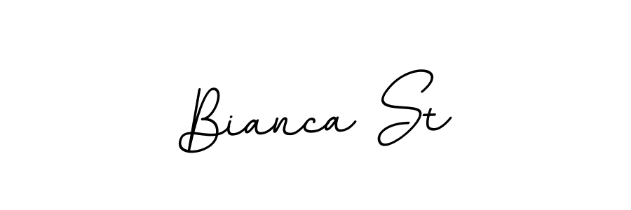 How to make Bianca St name signature. Use BallpointsItalic-DORy9 style for creating short signs online. This is the latest handwritten sign. Bianca St signature style 11 images and pictures png