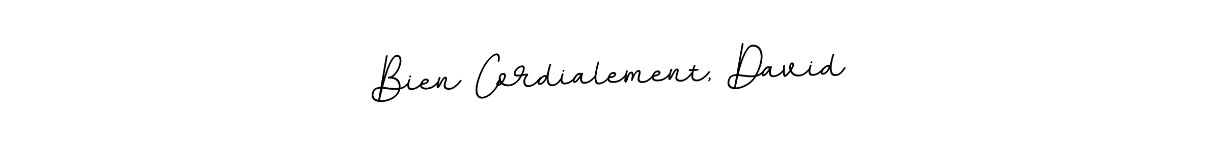 It looks lik you need a new signature style for name Bien Cordialement, David. Design unique handwritten (BallpointsItalic-DORy9) signature with our free signature maker in just a few clicks. Bien Cordialement, David signature style 11 images and pictures png