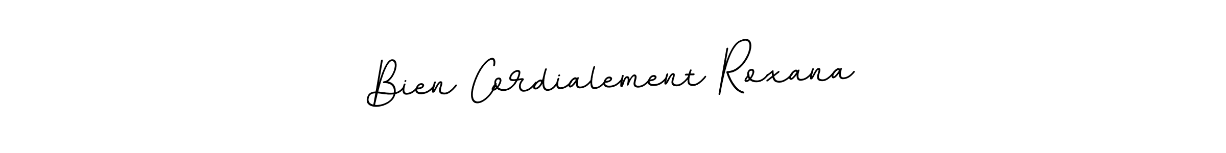 Create a beautiful signature design for name Bien Cordialement Roxana. With this signature (BallpointsItalic-DORy9) fonts, you can make a handwritten signature for free. Bien Cordialement Roxana signature style 11 images and pictures png