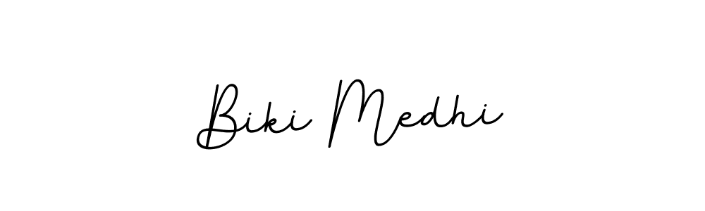 Design your own signature with our free online signature maker. With this signature software, you can create a handwritten (BallpointsItalic-DORy9) signature for name Biki Medhi. Biki Medhi signature style 11 images and pictures png
